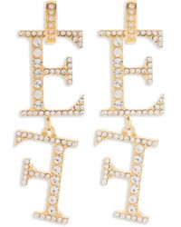 Elisabetta Franchi - Initial-Pendant Drop Earrings - Lyst