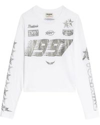 Zadig & Voltaire - Io Strass Multi Cross T-Shirt - Lyst