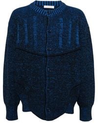 JUNTAE KIM - Zweifarbiger Cardigan Mit Corsage - Lyst