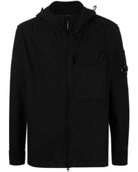 C.P. Company - Hooded Cotton Zip-up Shirt - Lyst