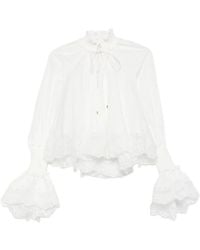 Zimmermann - Alchemy Gesmockte Blouse Met Kanten Afwerking - Lyst
