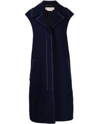 Marni - Contrast-stitching Single-breasted Gilet Coat - Lyst