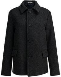 メンズ AURALEE ネイビー チェスターフィールド コート ブラック | Lyst