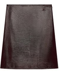 Courreges - Vinyl Logo-Patch A-Line Knee-Length Skirt - Lyst