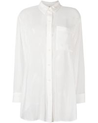 DKNY - Semi-sheer Long-sleeve Shirt - Lyst