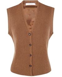 Max Mara - V-Neck Ribbed-Knit Vest - Lyst