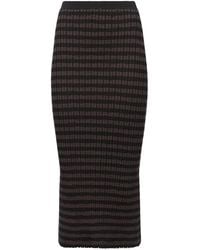 MM6 by Maison Margiela - Ribbed Striped Midi Skirt - Lyst