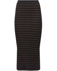 MM6 by Maison Martin Margiela - Falda midi de canalé a rayas - Lyst