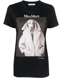 Max Mara - Printed Cotton T-shirt - Lyst
