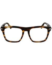 Ferragamo Eyewear - Square-Frame Striped Glasses - Lyst