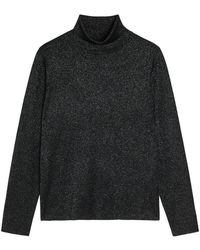 Eileen Fisher - Metallic-Weave Merino Wool Top - Lyst