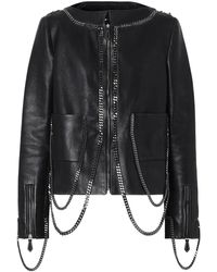 Burberry - Chain-link Detail Leather Jacket - Lyst