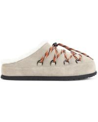 Prada - Shearling-Trim Lace-Up Slippers - Lyst