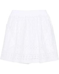 Ermanno Scervino - Broderie-Anglaise Mini Skirt - Lyst