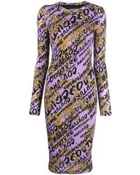 Versace Jeans Couture - Versace Women Baroque Print All Over Logo Dress Pink - Lyst