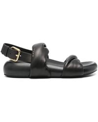 Marni - Logo-Print Leather Sandals - Lyst