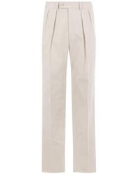 Caruso - Buttoned Pleated Tailored Trousers - Lyst