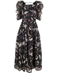 Ulla Johnson - Talia Floral Print Cloqué Midi Dress - Women's - Cotton/nylon/silk - Lyst