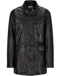 Magda Butrym - Veste En Cuir À Fermeture À Loquet - Lyst