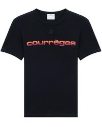 Courreges - Crewneck T-shirt With Logo Print - Lyst