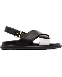 Marni Sandali Fussbett con suola piatta - Nero