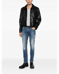 Dondup - Distressed Slim-Fit Jeans - Lyst