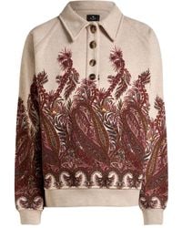 Etro - Paisley-Print Polo-Neck Sweatshirt - Lyst