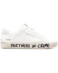 Crime London - Distressed Leather Sneakers - Lyst