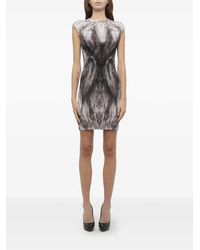 McQueen - Graphic-Print Cap-Sleeve Dress - Lyst