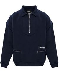 DSquared² - Half-Zip Polo-Collar Sweatshirt - Lyst