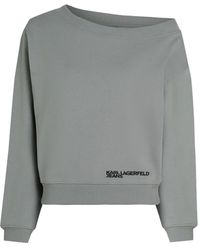 Karl Lagerfeld - Felpa Con Stampa Logo - Lyst