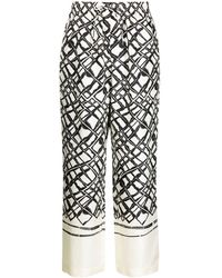 Rohe - Diamond-print Silk Wide Trousers - Lyst