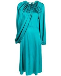 Colville - Draped-Detail Silk Dress - Lyst