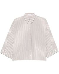 Brunello Cucinelli - Striped Button Shirt - Lyst