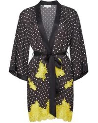 Fleur du Mal - Juliet Lace-Trim Polka-Dot Robe - Lyst