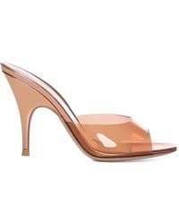 Gianvito Rossi - Glass And Metal Mid Heel Sandals - Lyst