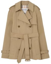 Burberry - Katoenen Belgravia Korte Trenchcoat - Lyst