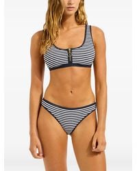 Seafolly - Bas De Bikini Rayé Clubhouse Hipster À Fermeture Zippée - Lyst