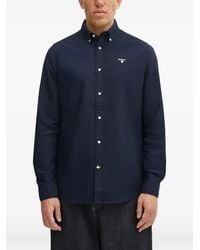 Barbour - Oxford Logo-Embroidered Long-Sleeve Shirt - Lyst