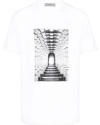 Corneliani - T-shirt en coton à logo imprimé - Lyst