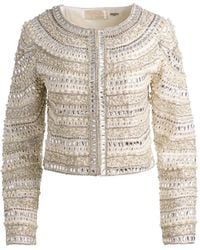 Alice + Olivia - Sequin-Embellished Bead-Embellished Jacket - Lyst