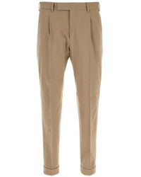 PT Torino - Pleated Turned-Up Trousers - Lyst