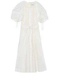 3.1 Phillip Lim - Poplin Ruched-Sleeve Midi Dress - Lyst