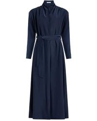 NELLS NELSON - Maria Drape Collar Silk Maxi Dress - Lyst