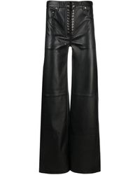 Ludovic de Saint Sernin - Lace-up Wide-leg Leather Trousers - Lyst