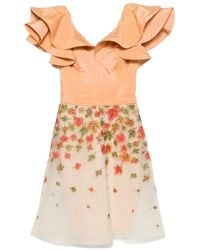 Gemy Maalouf - Gerüschtes Kleid mit Blattdetail - Lyst