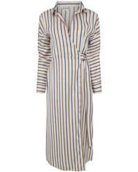 Veronica Beard - Noor Striped Wrap Dress - Lyst