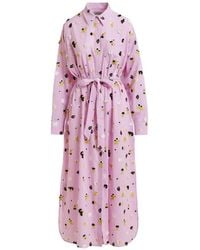 Essentiel Antwerp - Floral Belted Midi Dress - Lyst