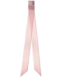 Gucci - Gg Monogram-Print Silk Ribbon Scarf - Lyst
