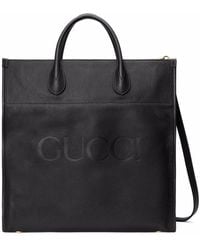 Gucci - Bolso shopper con logo en relieve - Lyst